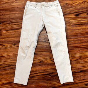 Lululemon Men's Commission Pant 34 Beige Khaki Stretch Cotton VersaTwill FLAWS